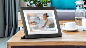 coffee table with digital wifi picture frame